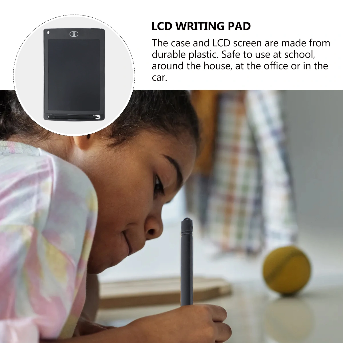 8.5 Inch LCD Writing Tablet Drawing and Writing Board Rewritten Pad Digital Notepad Drawing Pad for Draw Note Memo Remind Message Draft Useful at the Office Great Gift for Kids (Black)