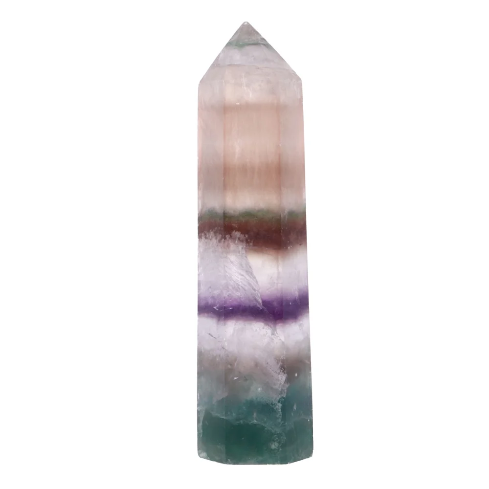 Colorful Fluorite Decor Crystal Pillar Ornament Tabletop Decor Desktop Adornment