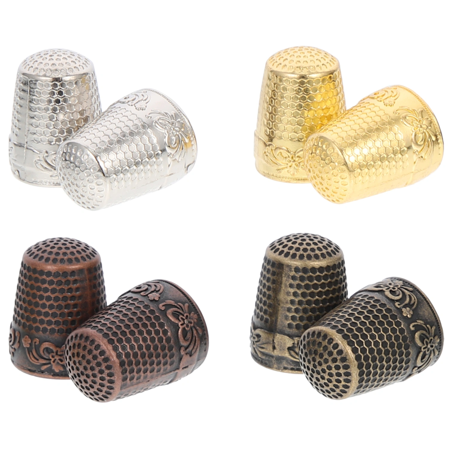 8Pcs Professional Finger Protectors Copper Finger Thimbles Convenient Sewing Protectors