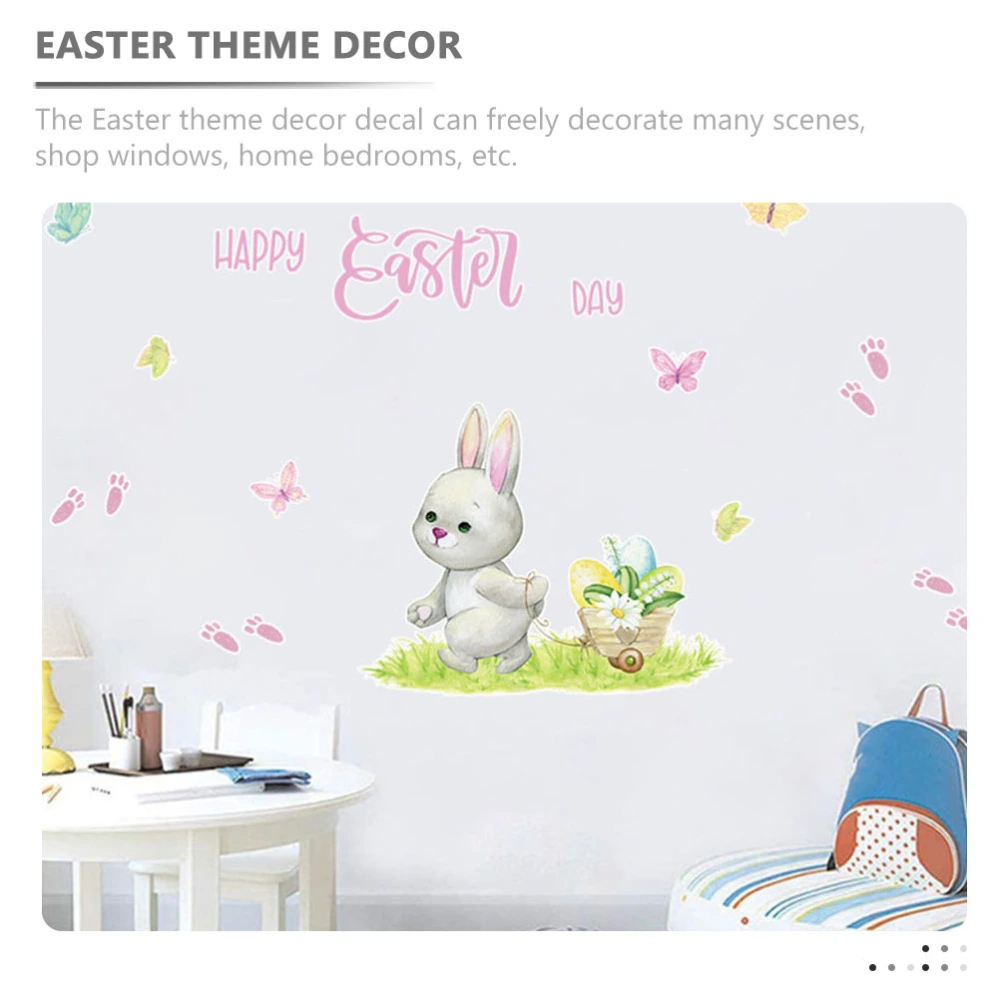 Easter Bunny Sticker Cartoon DIY Wall Sticker Adhesive Door Glass Decal