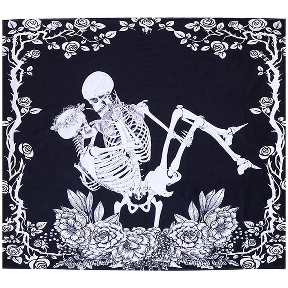 1pc Skull Printing Tapestry Kissing Lovers Tapestry Funny Skeleton Tapestry