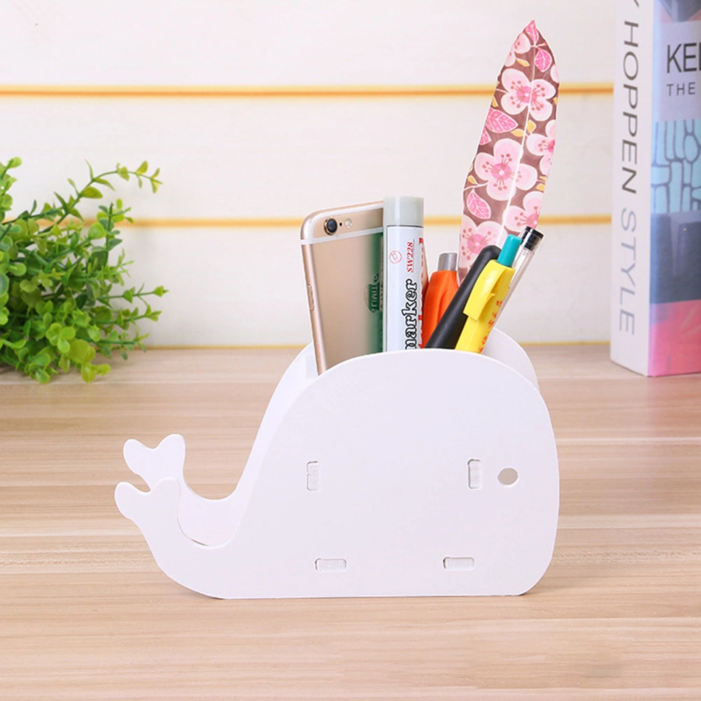 Cell Phone Stand Wood Whale Pencil Holder with Phone Holder Desk Organizer Desktop Pen Pencil Mobile Phone Bracket Stand Storage Pot Holder Container Stationery Box Organizer