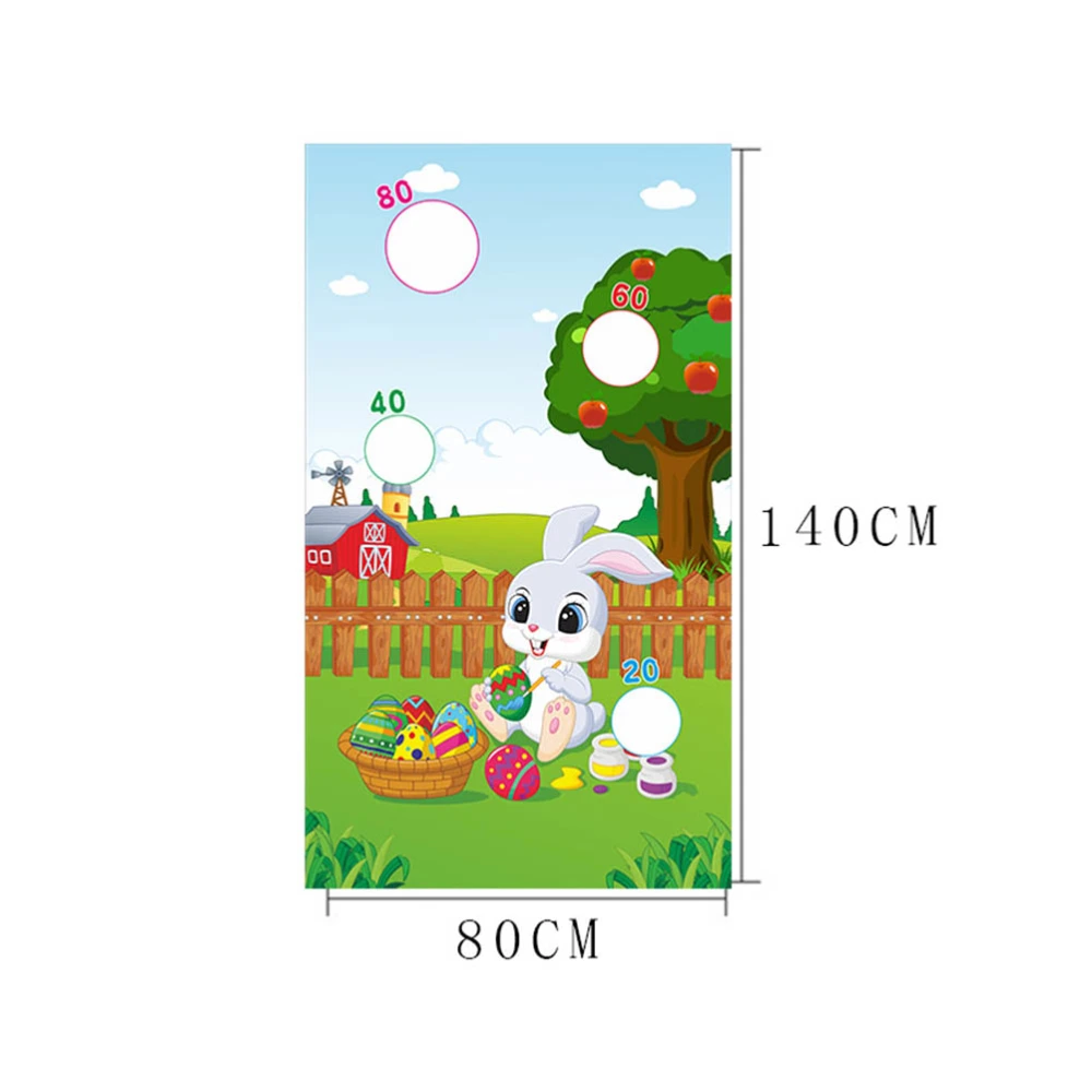 1pc Easter Toss Game Banner Easter Pattern Cornhole Game Banner Easter Flag