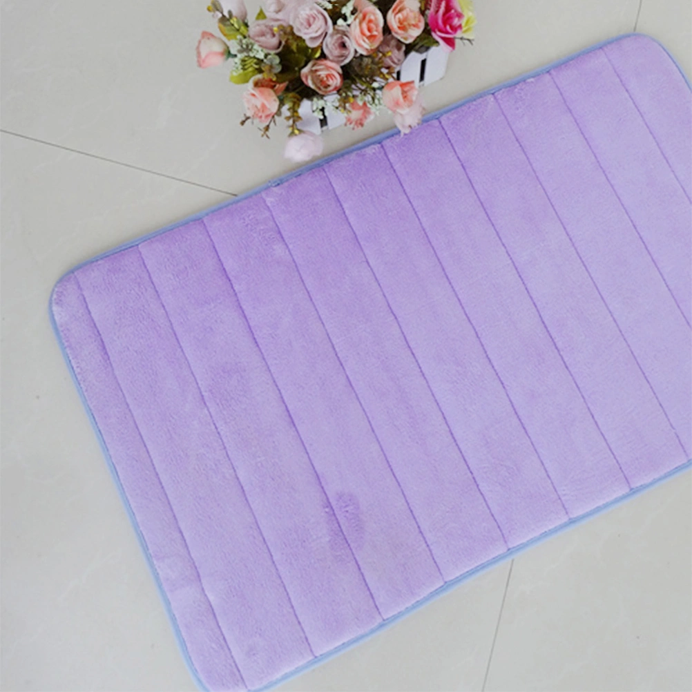 30 x 50CM Memory Bathroom Carpet Floor Mat Door Carpets Super Cozy Coral Bathroom Rug Carpet (Purple)
