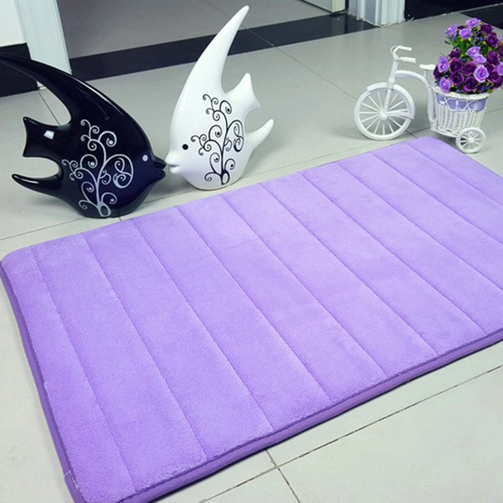 30 x 50CM Memory Bathroom Carpet Floor Mat Door Carpets Super Cozy Coral Bathroom Rug Carpet (Purple)