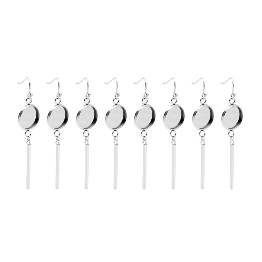 20pcs  DIY Staineless Steel Round Earring Tray Ear Pendant DIY Jewelry Making for Women Friends (Silver Inner Diameter 8mm)