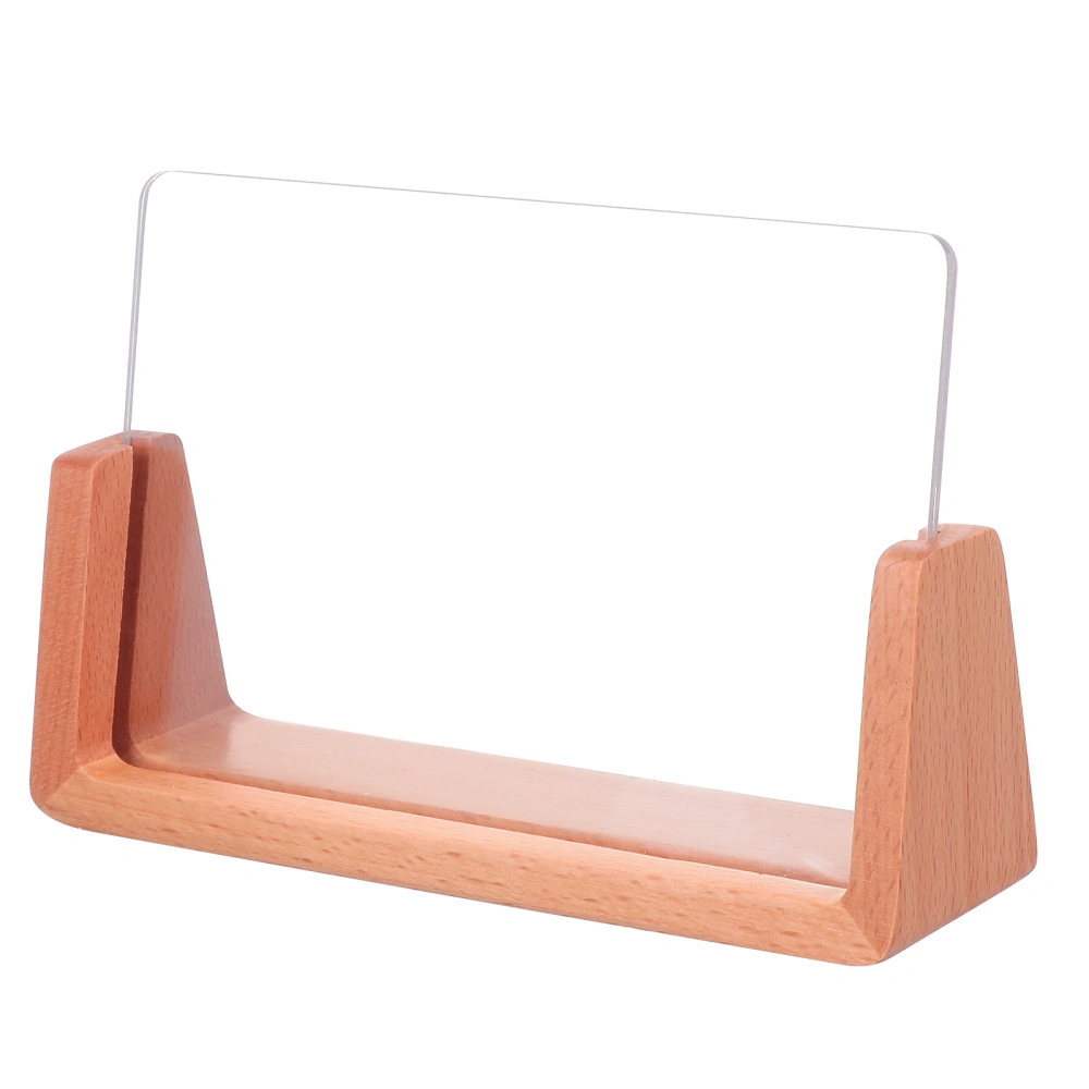 U-shaped Acrylic Photo Frame Stand Solid Wood Photo Holder Home Party Decoration