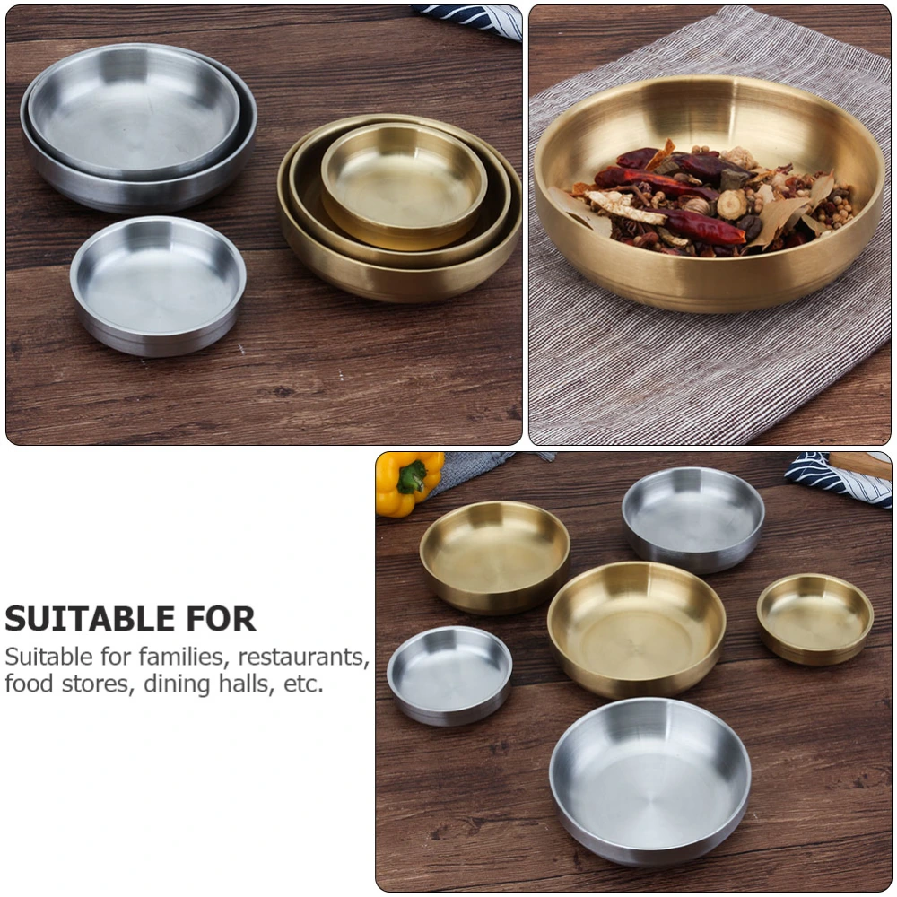 2Pcs Stainless Steel Sauce Dish Bowl Heat Insulation Bowl Kitchen Supply Golden