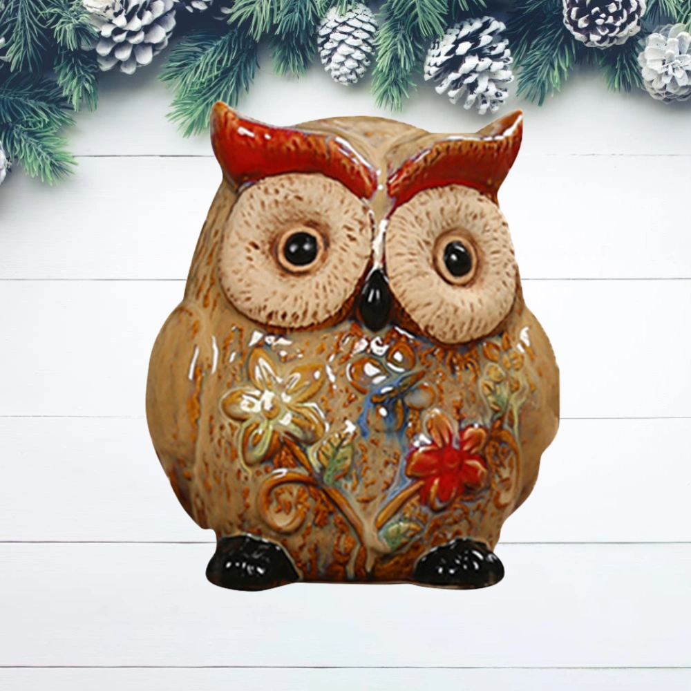 1pc Cartoon Owl Saving Pot Decorative Coin Bank Delicate Money Pot Small Change Organizer for Home Shop