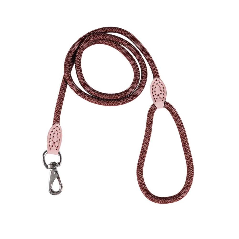 Leather Tailor Handle Mountain Climbing Dog Rope Leash with Heavy Duty Metal Sturdy Clasp 1cm x 1.25m (Coffee)