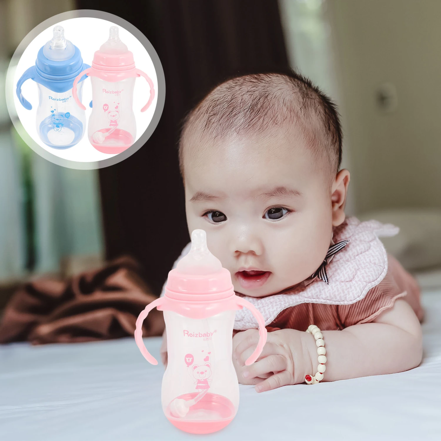 1 Set Baby Bottle Wide Mouth Milk Bottle Water Bottle Nursing Bottle Baby Feeder