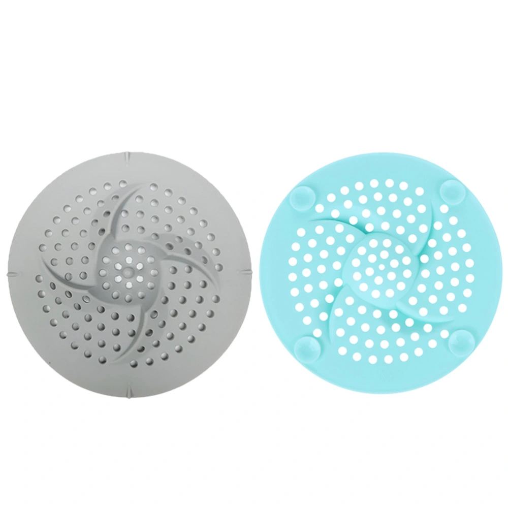 2Pcs Bathroom Floor Drain Mat Silicone Floor Drain Cover Kitchen Drain Stopper