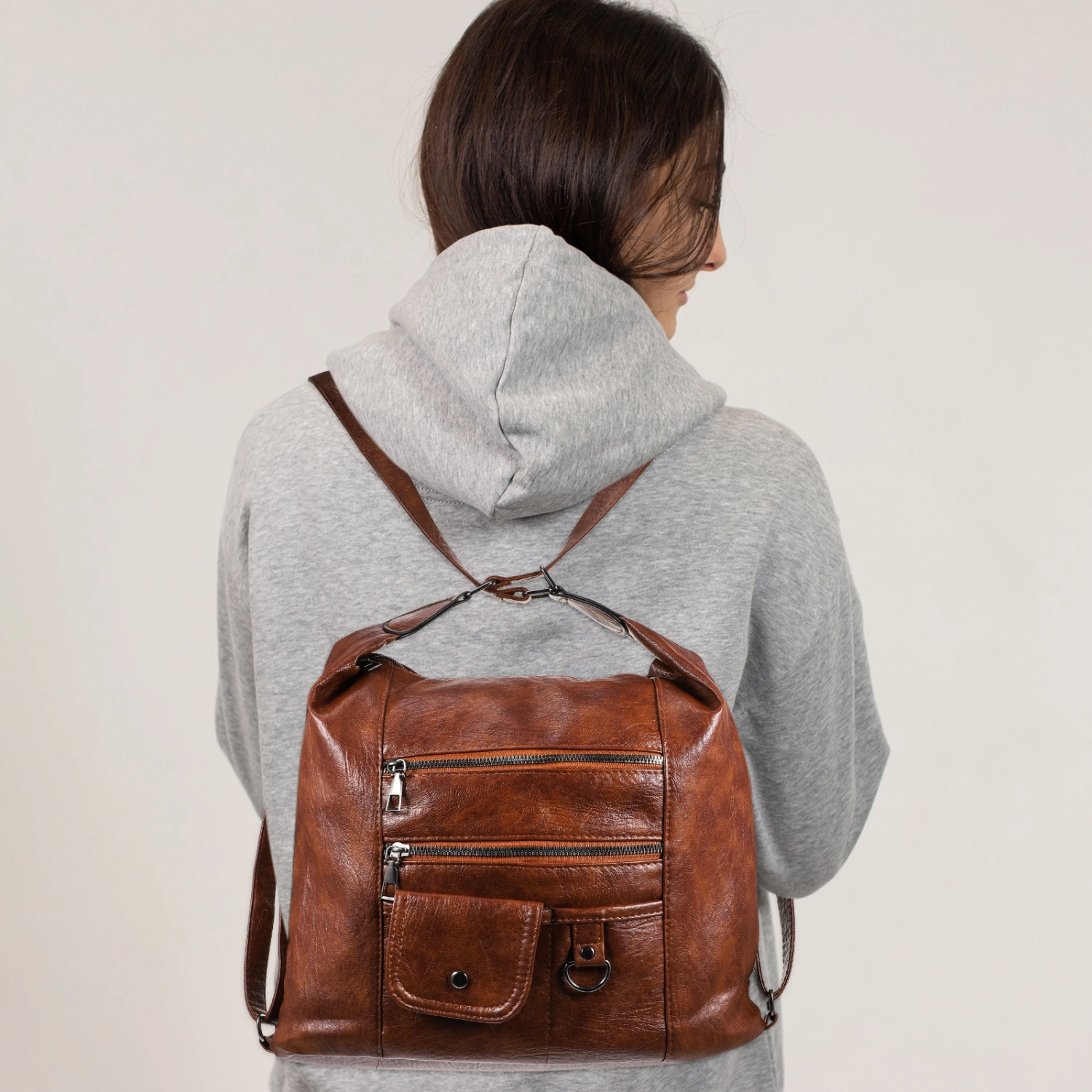 Women Fashion Bag Single-shoulder Bag Simple Backpack Multifunctional Backpack