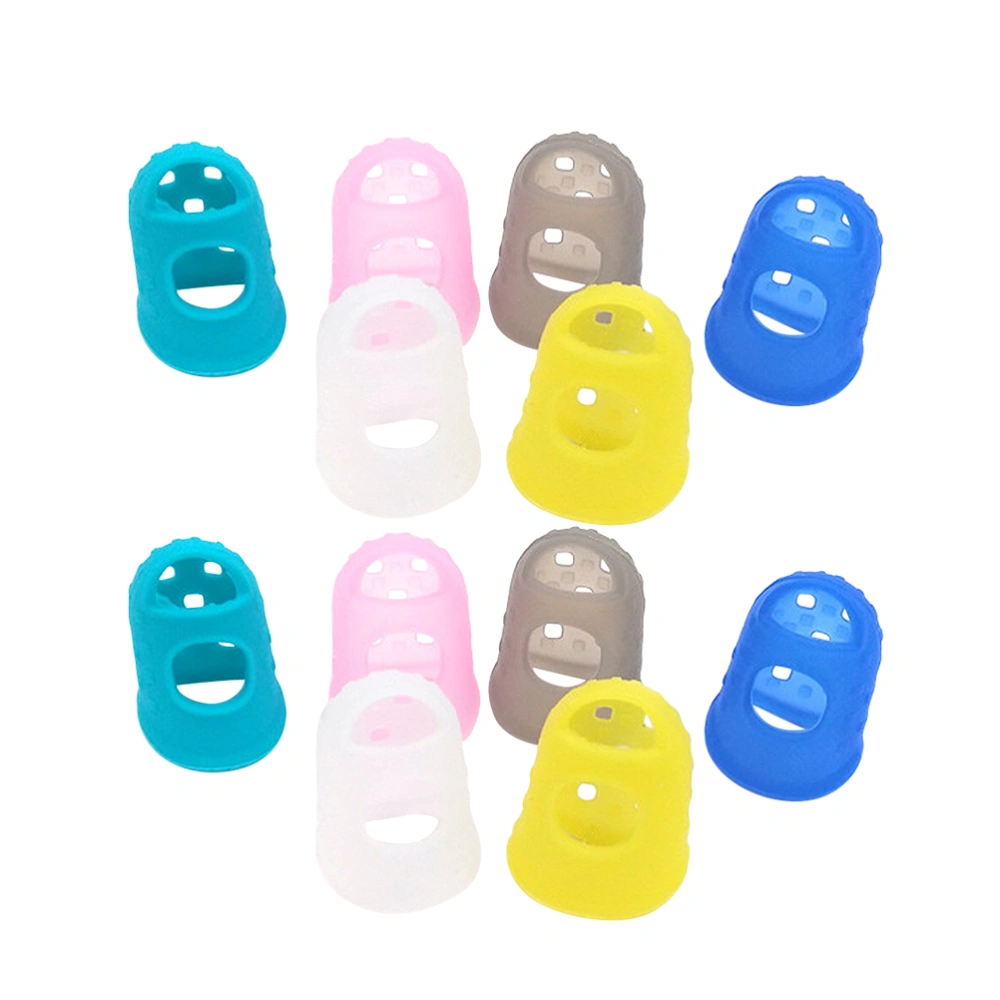 10Pcs Durable Guitar Fingertip Protectors Silicone Finger Guards for Ukulele Beginner Size XS