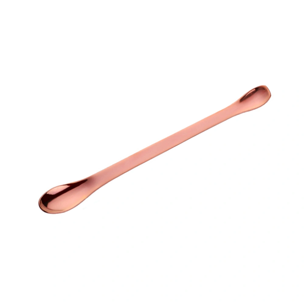 Stainless Steel Double-end Spoon Drinks Stirring Spoon Seasoning Powder Scoop Creative Tableware (Rose Gold)