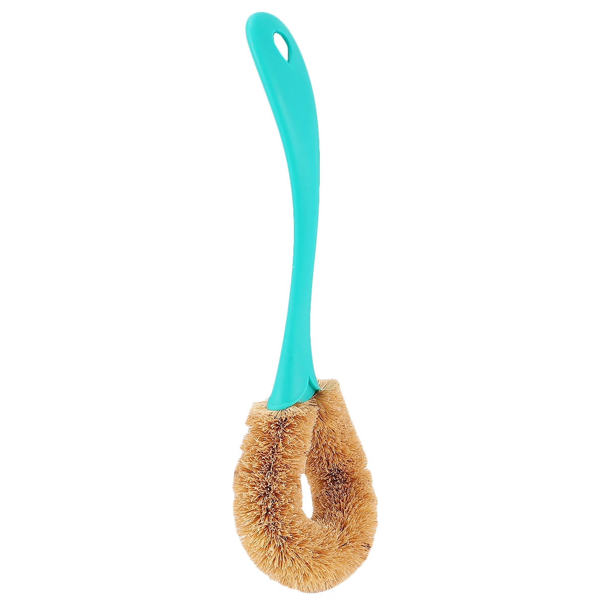 Household Coconut Fibre Pot Brush Long Handle Scrub Brush Kitchen Cleaning Tool for Dish Plate (Green)