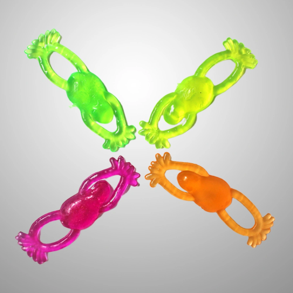 24pcs Funny Tricky Toys Stretchable Flying Slingshot Frogs Catapult Vent Decompression Toy Prank for Children Adult (Random Color)