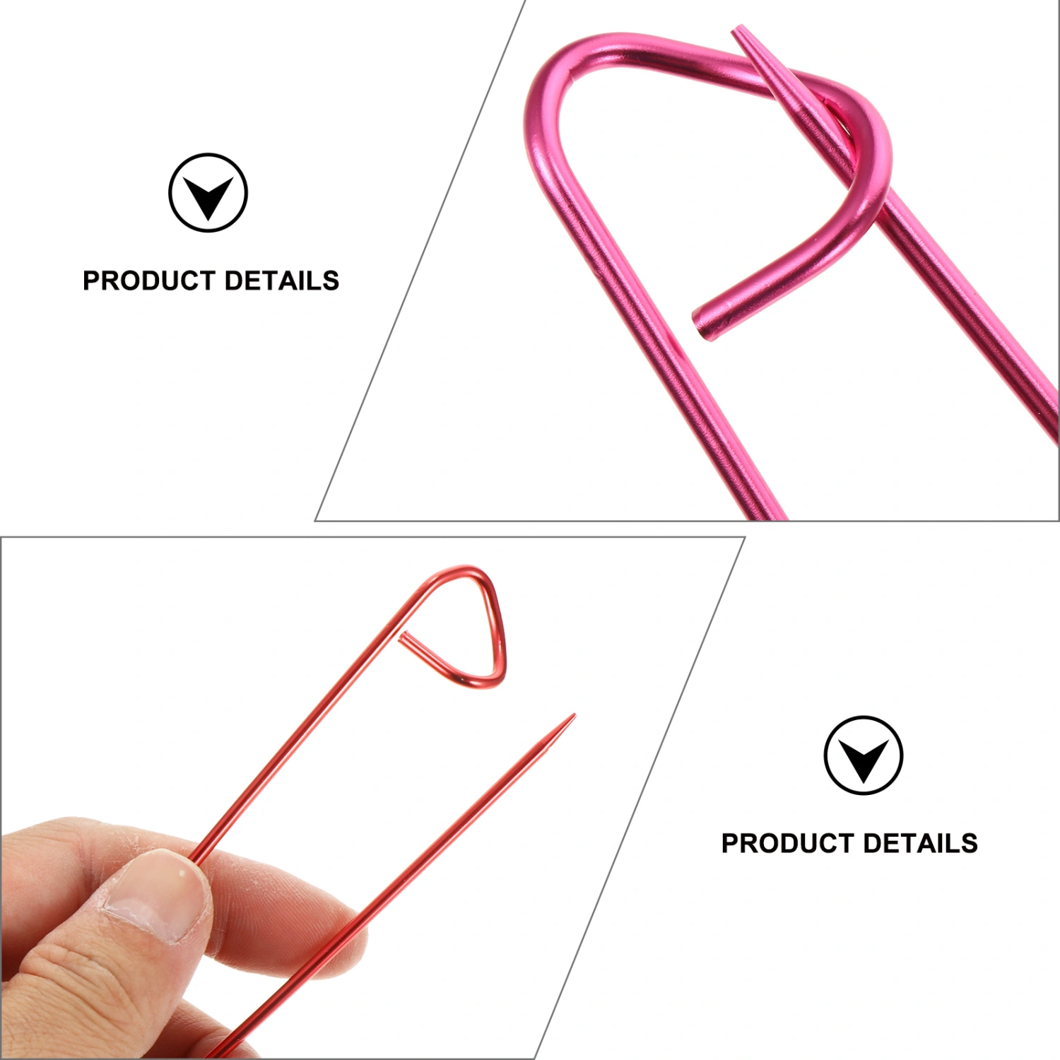 10Pcs Alloy Knitting Stitch Holders Yarn Stitch Crochet Needle (Random Color)