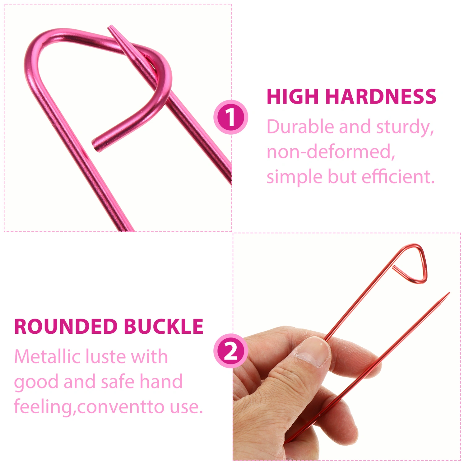 10Pcs Alloy Knitting Stitch Holders Yarn Stitch Crochet Needle (Random Color)