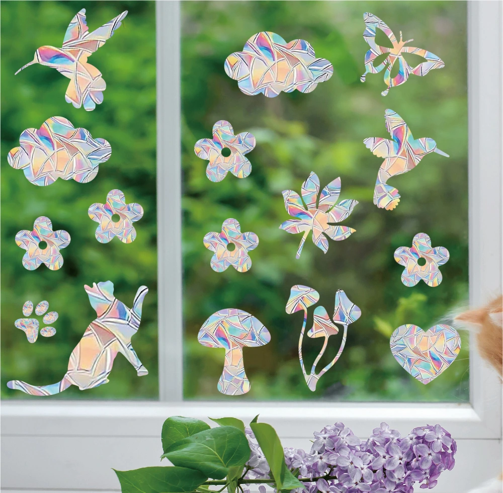 Rainbow Prism Electrostatic Glass PVC Decorative Colorful Window Stickers