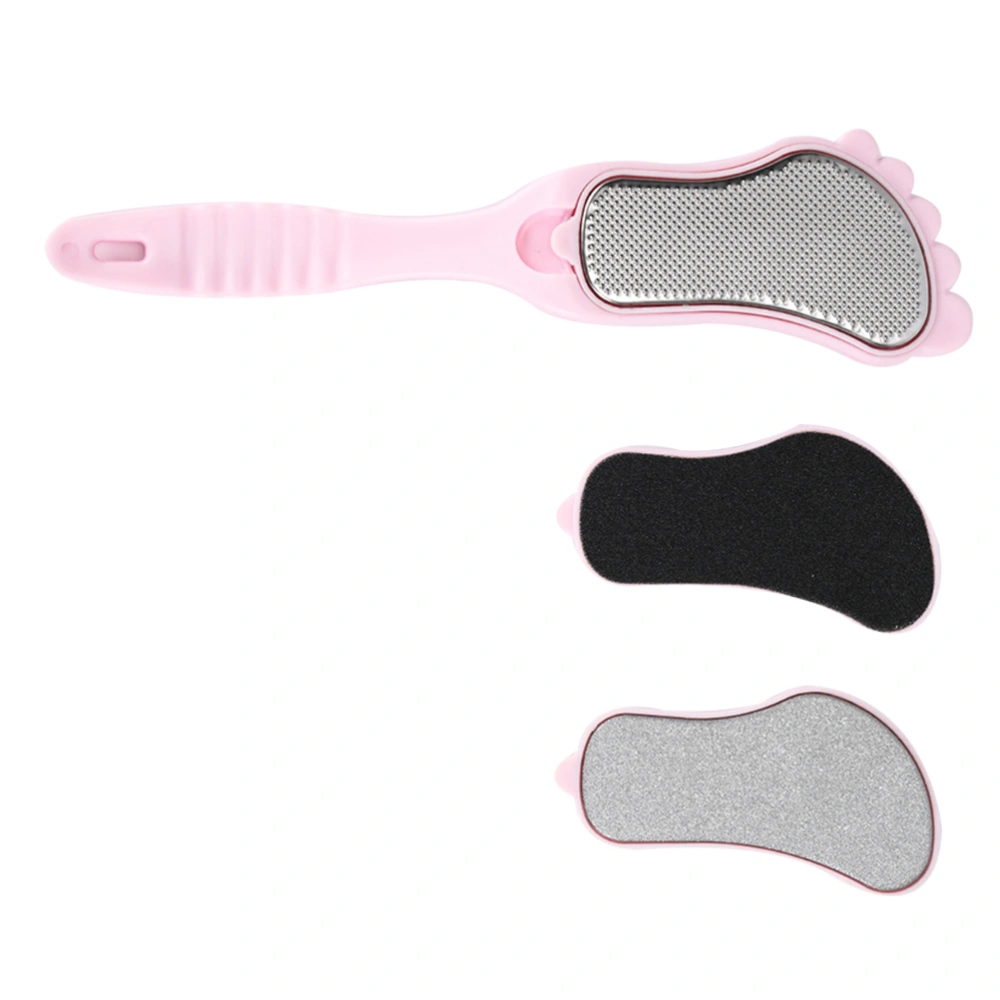 1 Set Stainless Steel Foot File Dead Skin Remover Foot Grinding Tool Foot Dead Skin Grinder for Woman Man Adults (Pink)