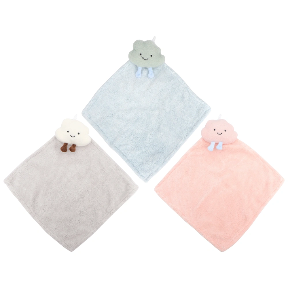 3pcs Home Use Absorbent Hanging Hand Towel Cartoon Towel Wipe Handkerchief