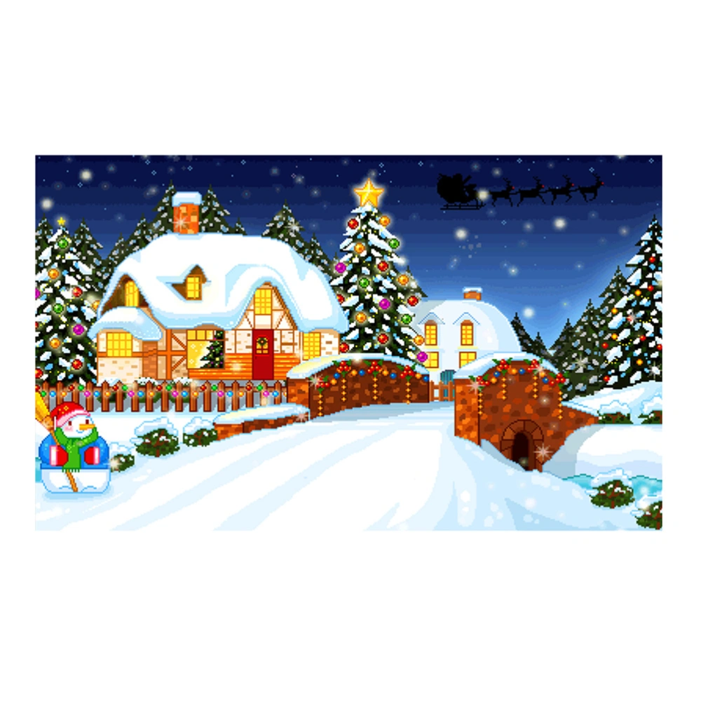 Beads Painting Christmas Snowscape Pattern Cross Stitch Painting by Diamond Home Ornaments 7270