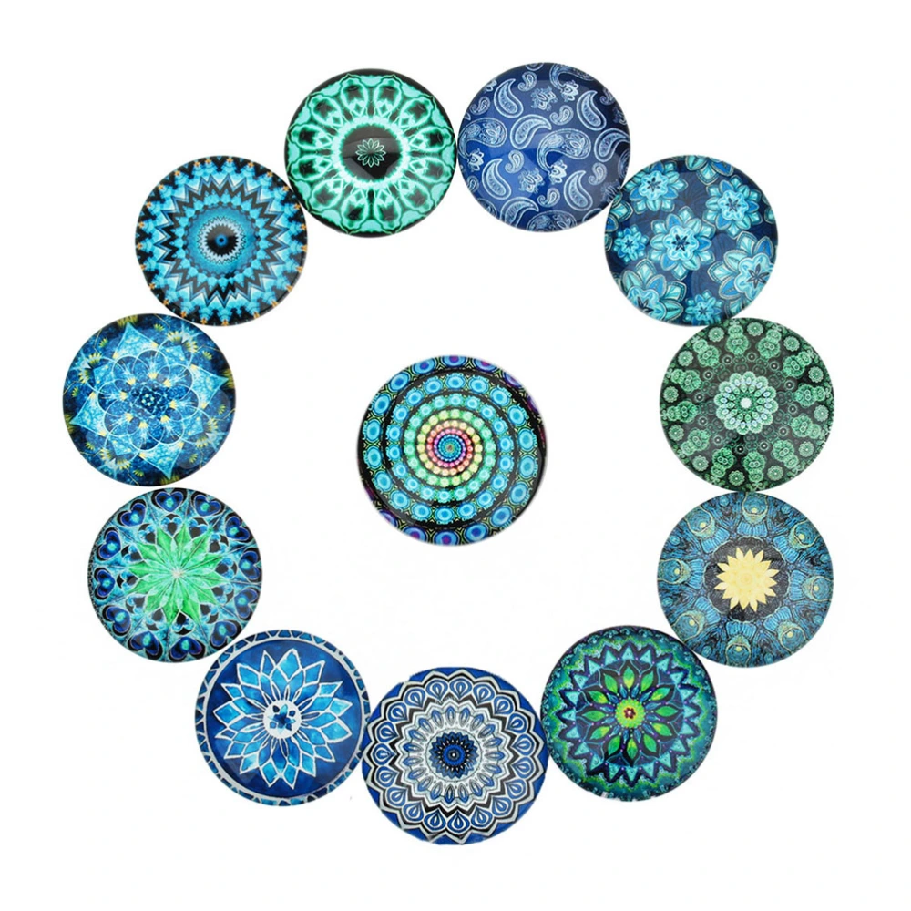 20pcs Colorful Round Glass Stickers DIY Patterns Jewelry Accessories Parts for Woman (Mixed Color 10mm)