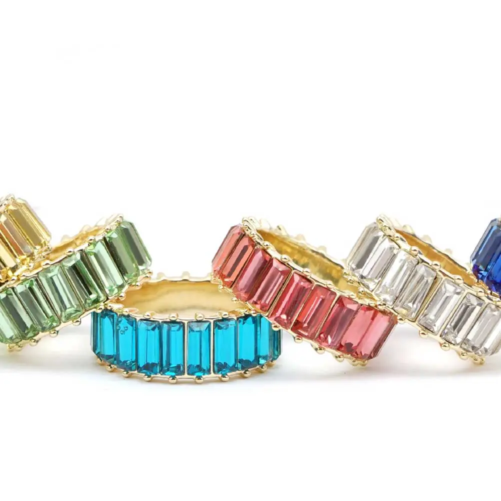 Copper Rings Crystal Diamond Finger Rings Elegant Rings Women Finger Jewelry Red 9