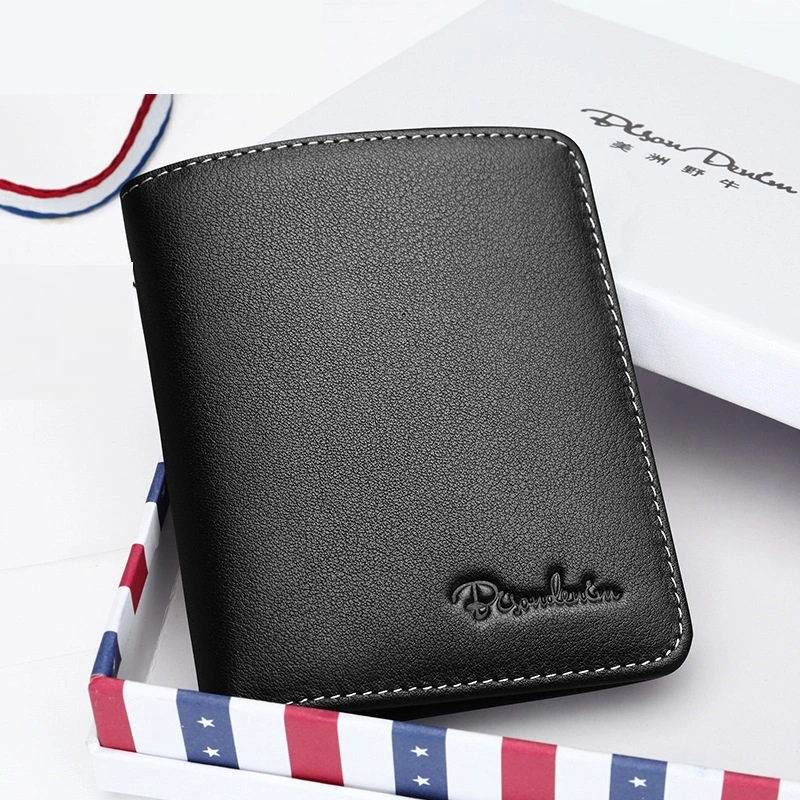 Men's Short Genuine Soft Leather Ultra-thin Wallet