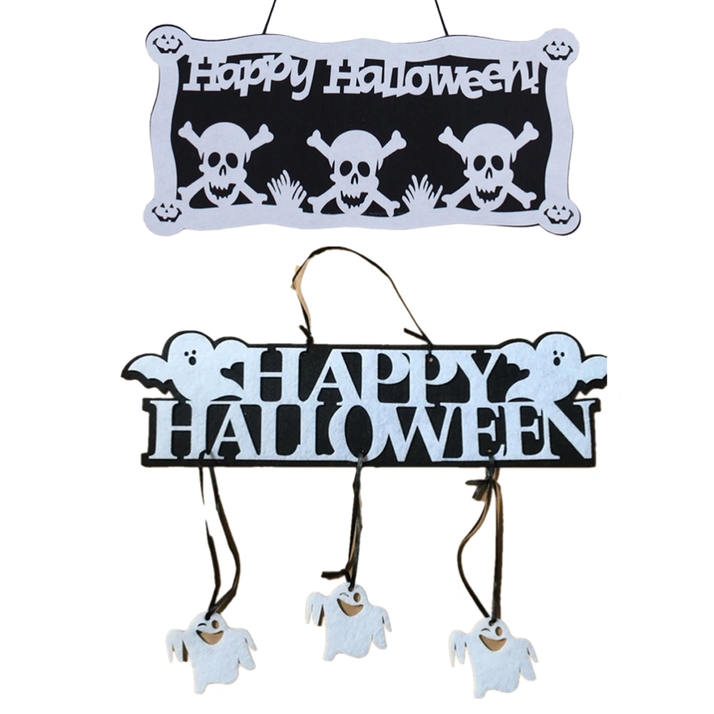 2 Pcs Halloween Hanging Door Ornaments Horror Hanging Tag Decoration Supplies for Halloween Home Bar 