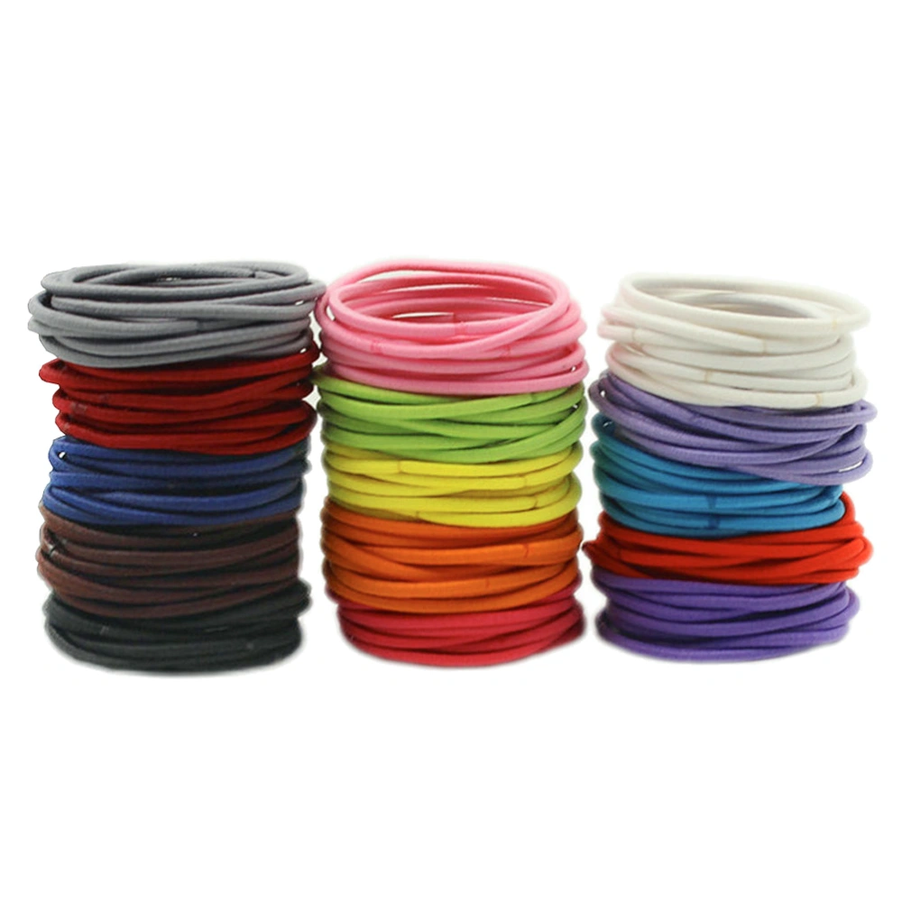 200pcs Stretch Hair Ties Elastic Hair Ring Ponytail Holders Hair Band Hair Accessories for Girl Women (Random Color)