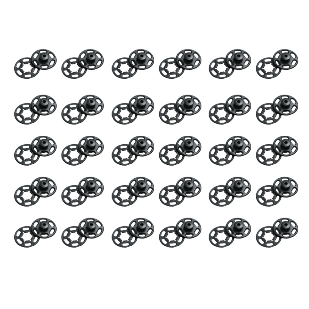 1000pcs Invisible Transparent Button Plastic T-shirt Button Clothes Snaps for Sewing Scrapbooking Crafts (Black 7mm)