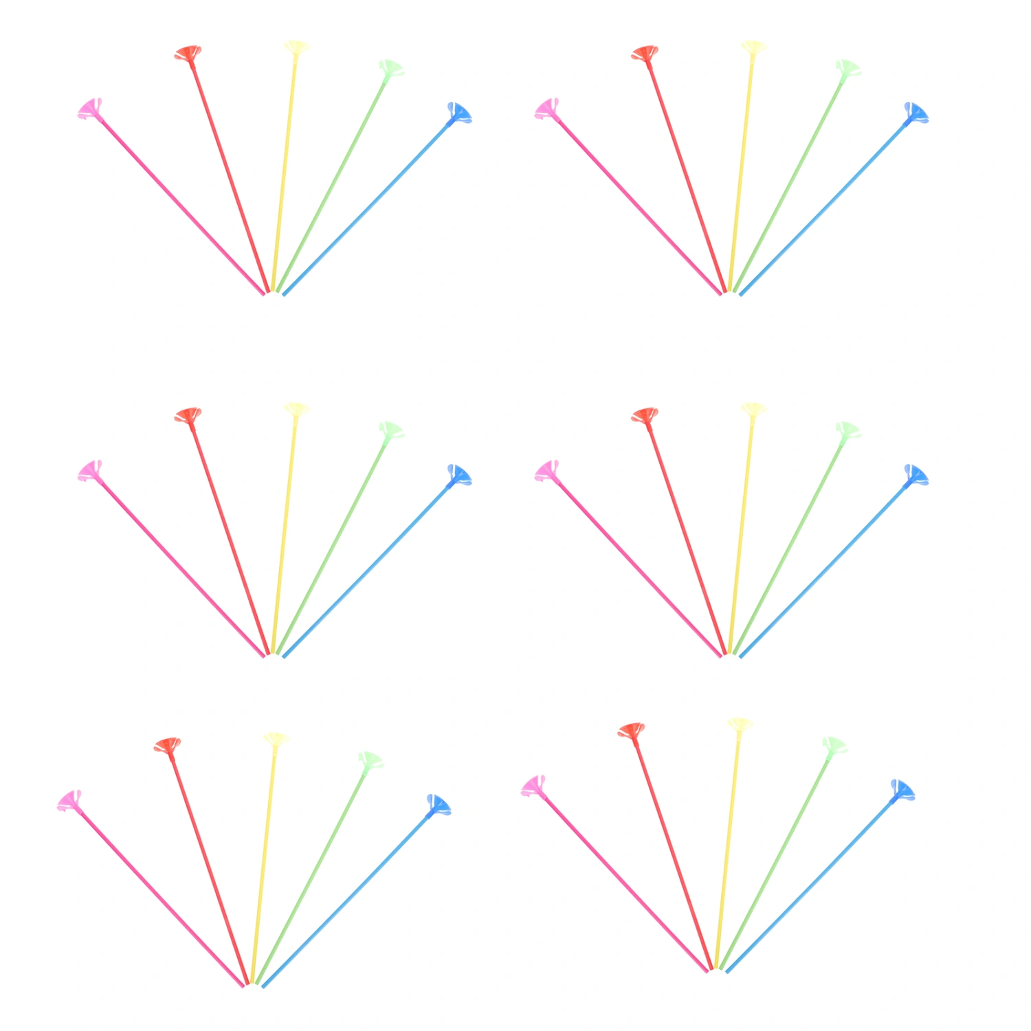 50Pcs Disposable Balloon Sticks Festival Party Balloon Holder Mixed Color
