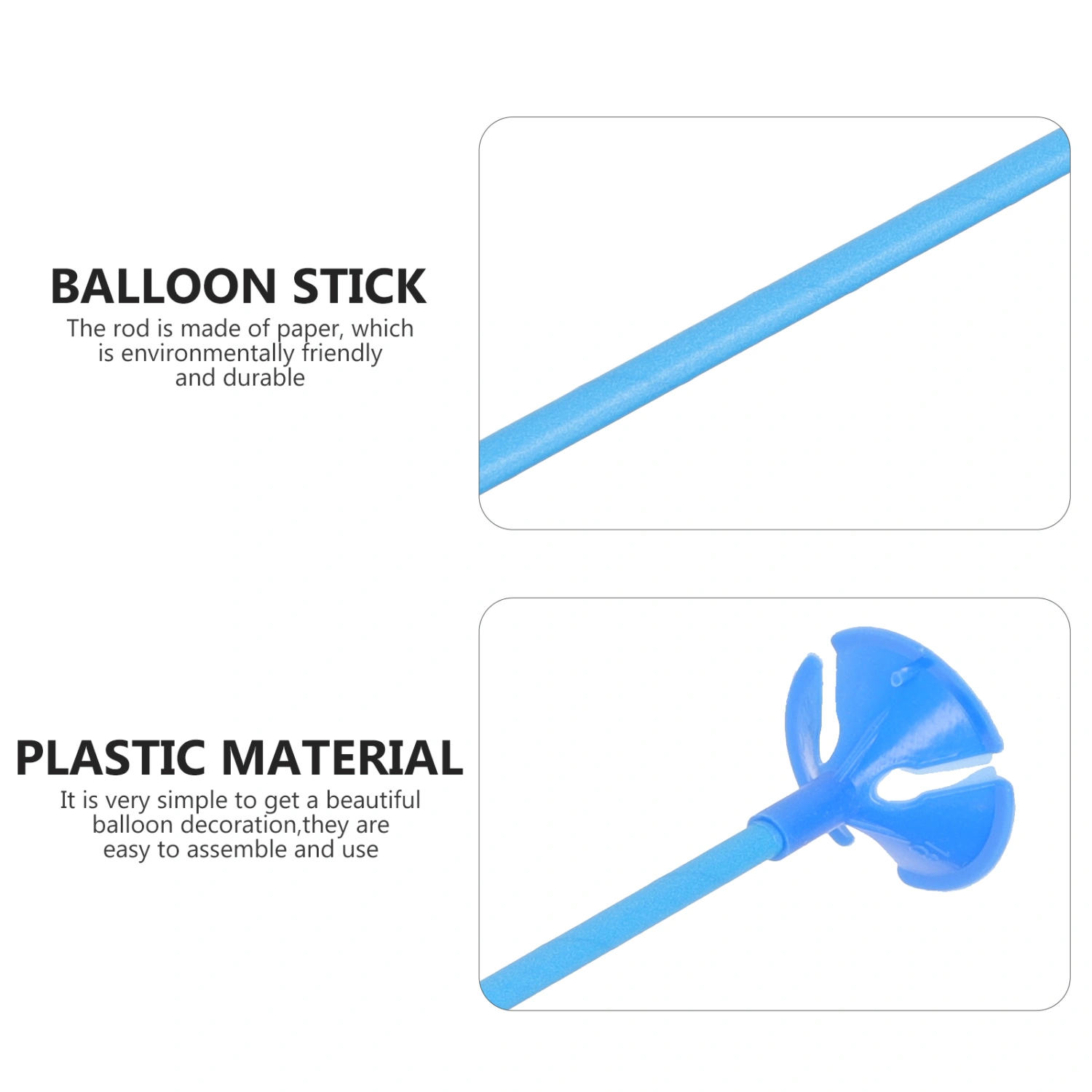 50Pcs Disposable Balloon Sticks Festival Party Balloon Holder Mixed Color