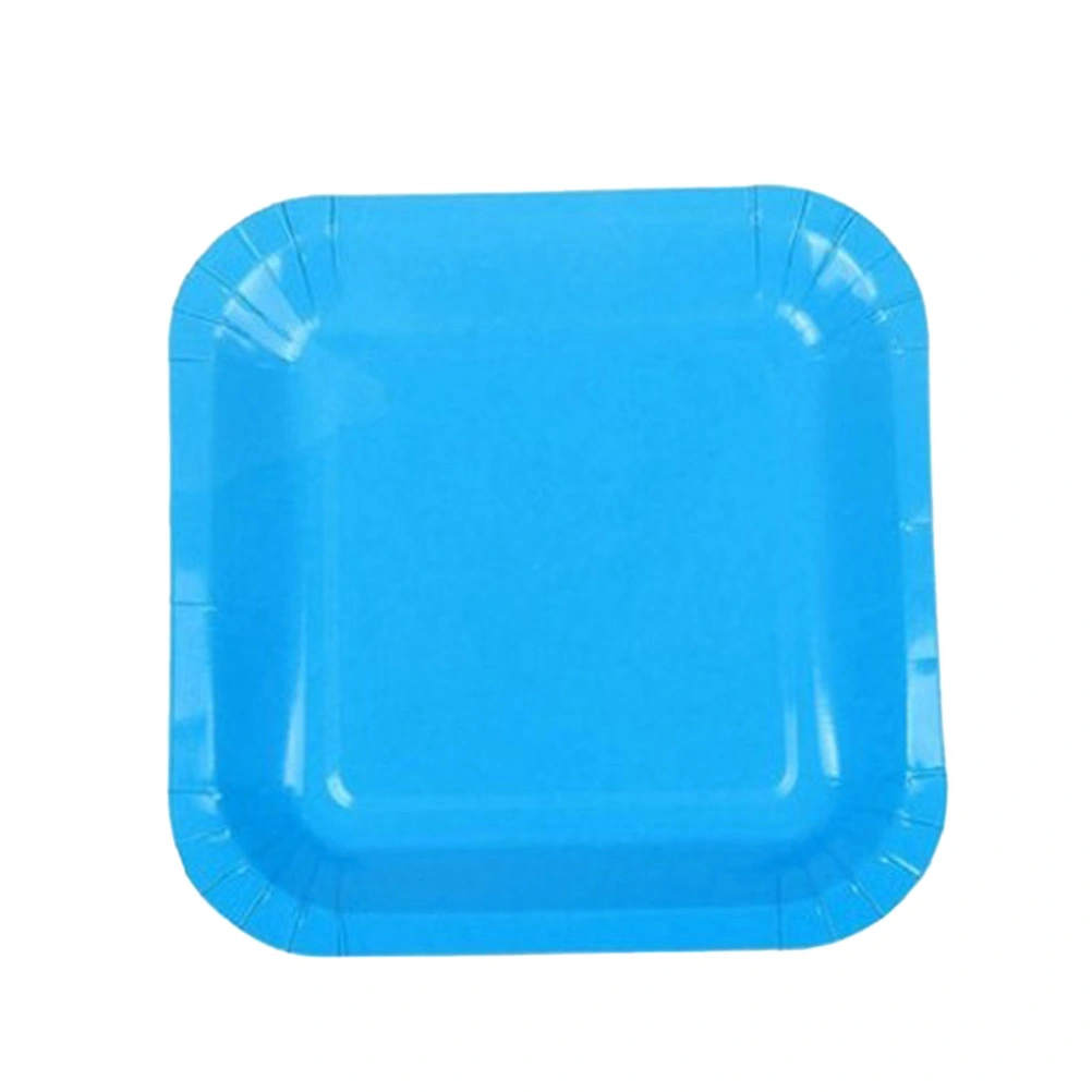 30pcs 7-inch Colored Square Paper Plates Tray Birthday Party Disposable Plates Christmas Kids Craft Supplies Accessories (Random Color)