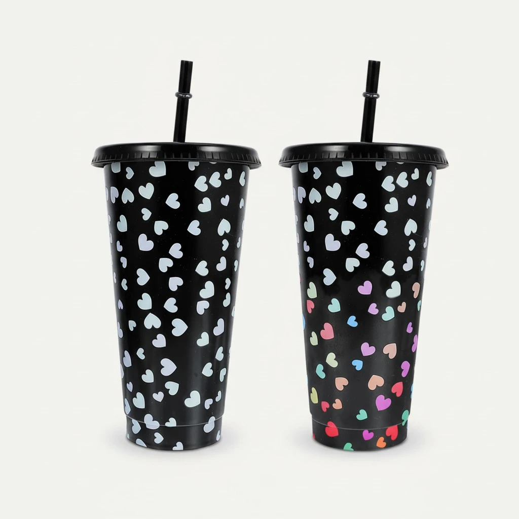 2pcs Plastic Cold Drink Cups Reusable Plastic Tumbler Ice Cold Drinking Cup