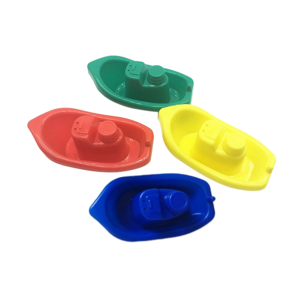 8 Pcs Baby Bath Toys Bath Time Floating Boat Plastic Ship Model for Toddlers Kids(Yellow + Red + Green + Dark Blue)