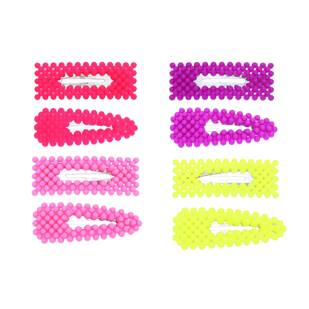 12pcs Colorful Snap Hair Clips Jerry Color Barrettes Hairpins Headwear Hair Accessories for Girls Women (Rectangle/Drop)