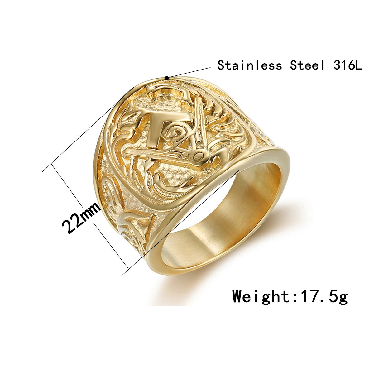 Retro Steel Ring Men Carved Finger Ring Gothic Ring Cool Ring Stylish Men Ring Jewelry