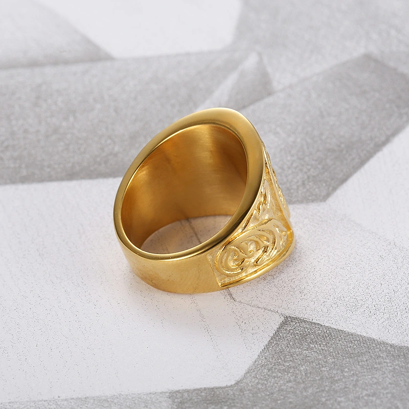 Retro Steel Ring Men Carved Finger Ring Gothic Ring Cool Ring Stylish Men Ring Jewelry