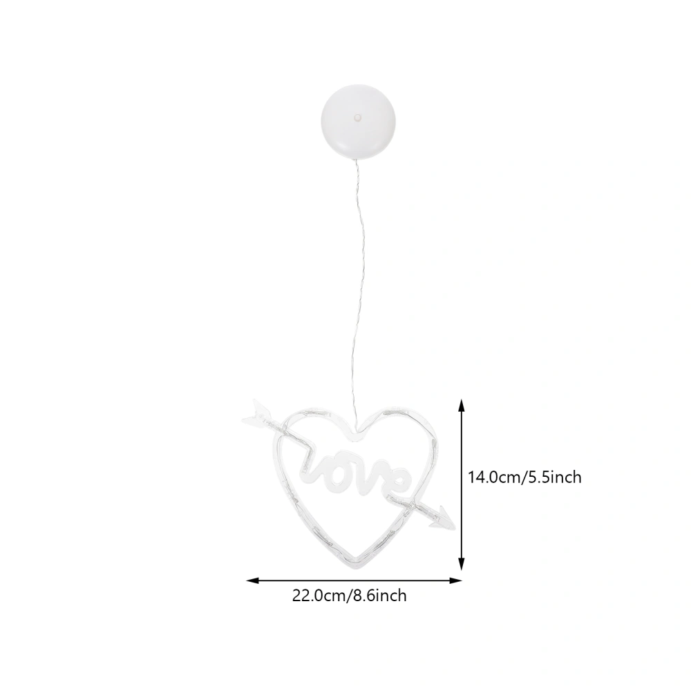 Love Heart Suction Cup Light Valentine's Day Hanging Light Chic Curtain Light