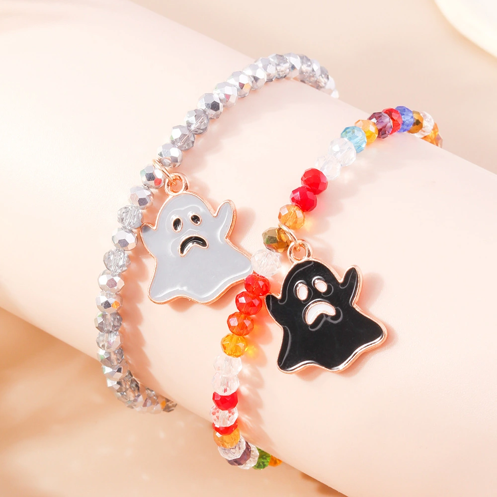 Ornament Halloween Ghost Beaded Bracelet Set Creative