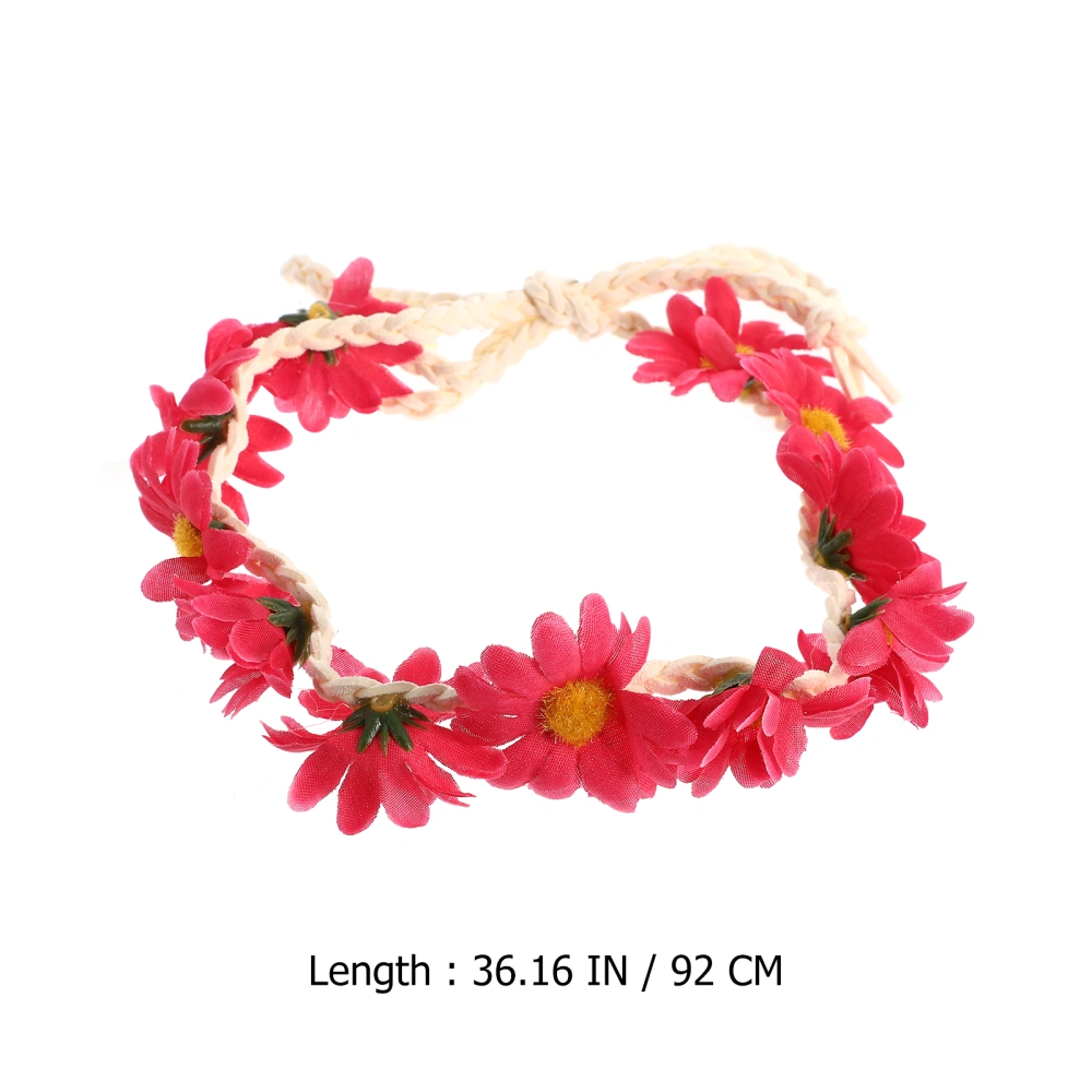 5pcs Flower Headband Flowers Floral Garland Hair Band Crown Tiara Decoration