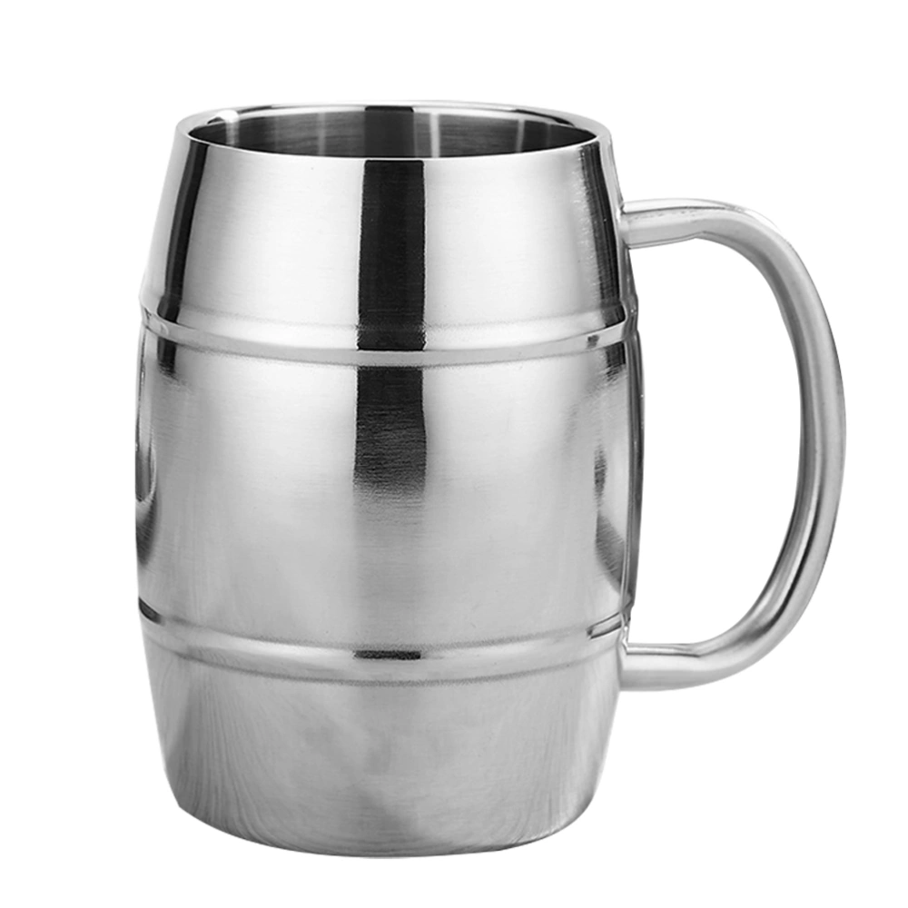 1pc Double Layer Water Mug Stainless Steel Beer Jar Portable Party Cup