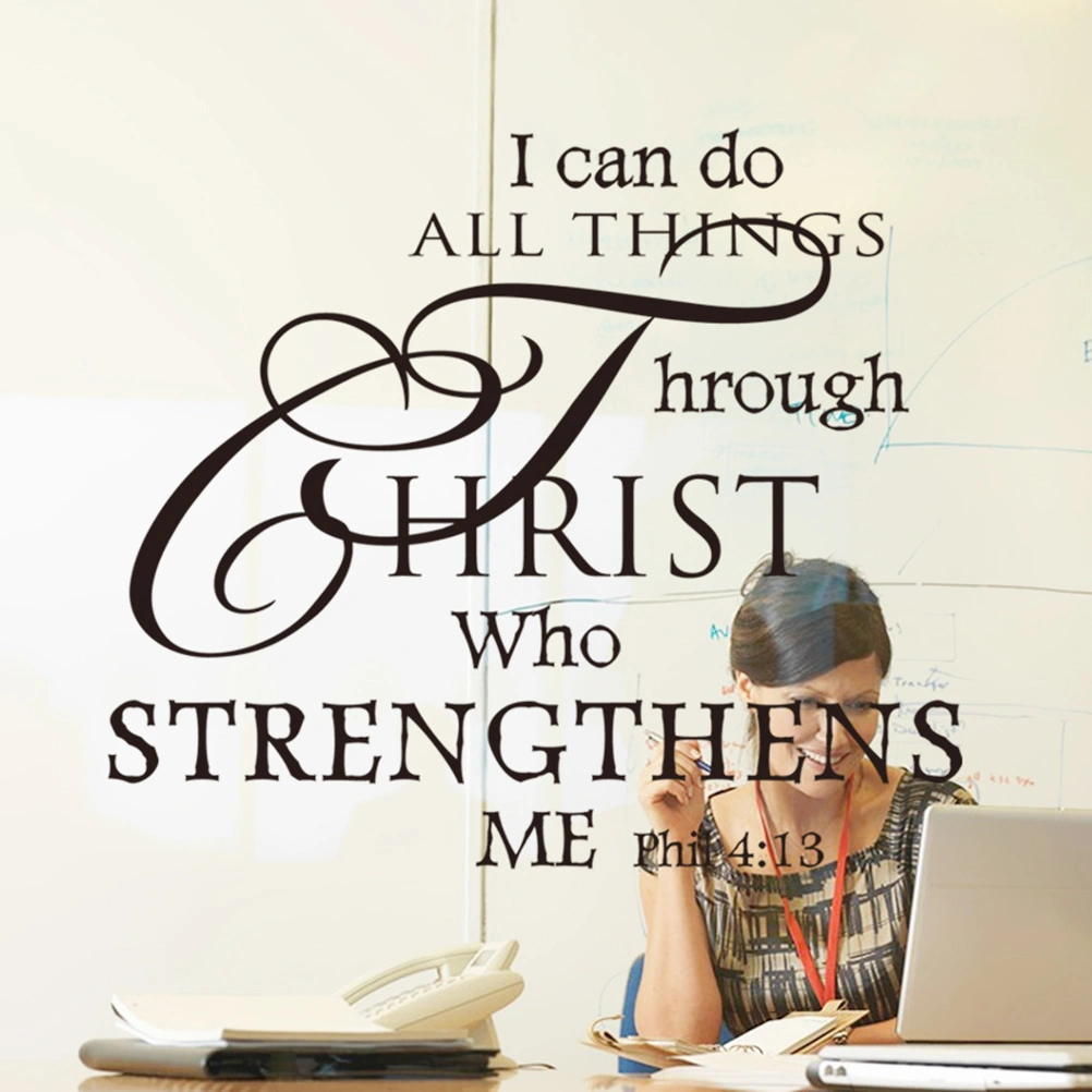 I Can Do All Things Removable Wall Stickers Art Murals Decals for Home Bedroom Living Room Bathroom Decoration