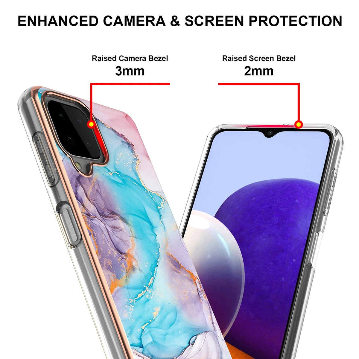 Luxury Pattern Phone Case Scratch-resistant Phone Cover Compatible with  A22 4G