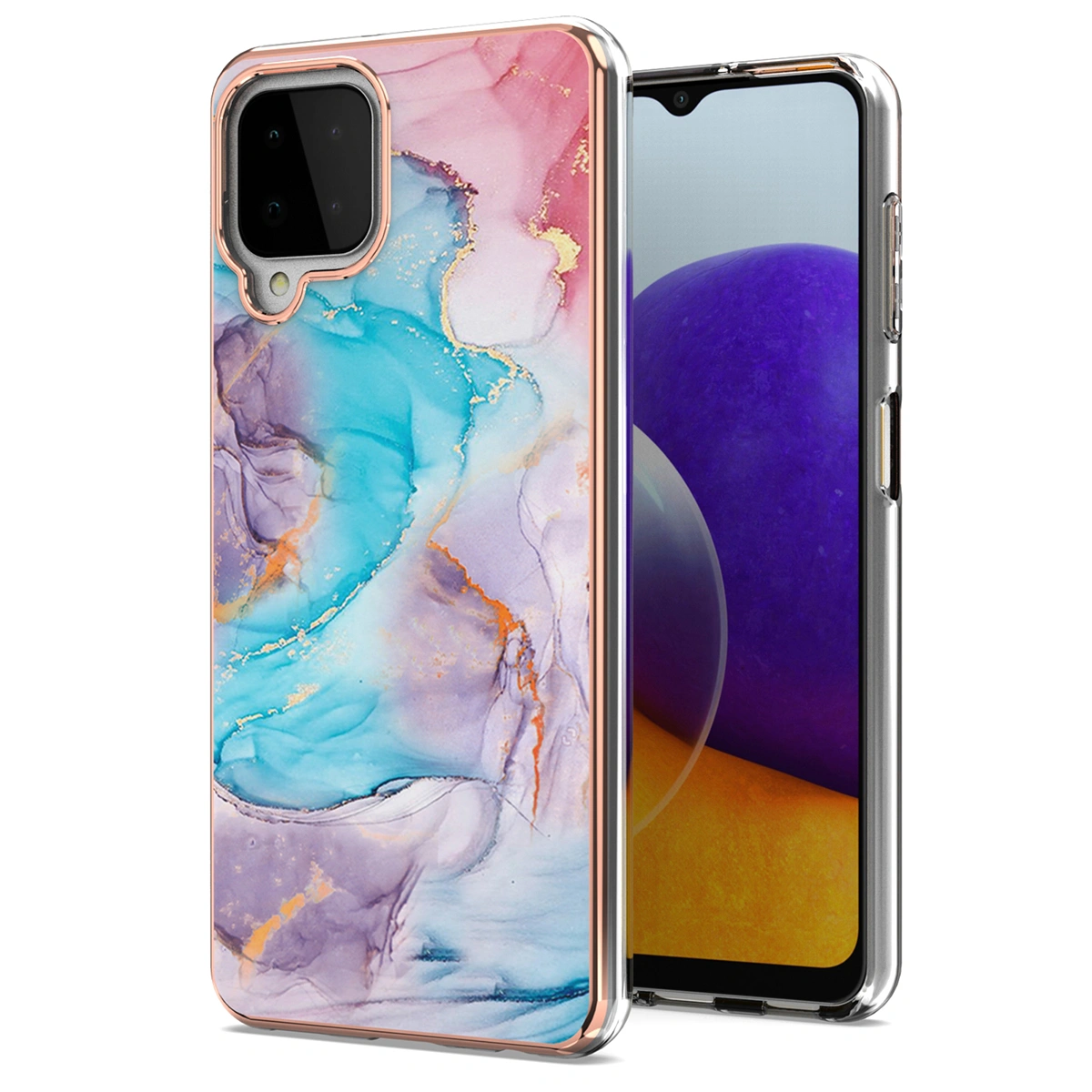 Luxury Pattern Phone Case Scratch-resistant Phone Cover Compatible with  A22 4G