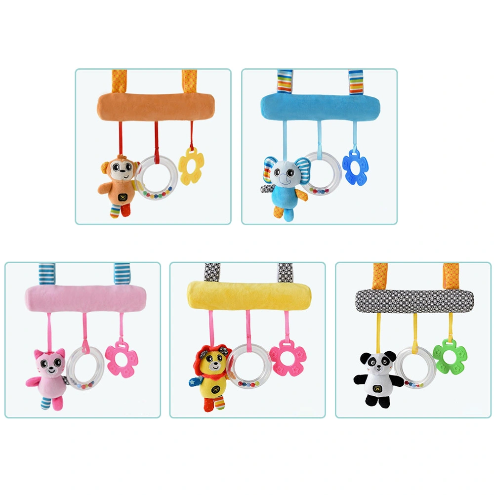Infant Baby Plush Adorable Animal Rattle Stroller & Car Seat Hanging Toy Pram Crib Mobile Toy Gift for Boys and Girls (Lion)