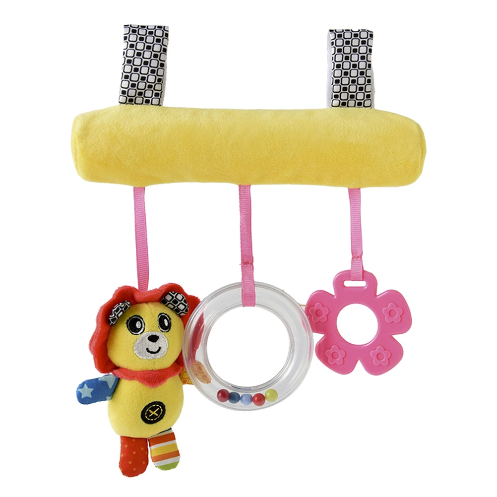 Infant Baby Plush Adorable Animal Rattle Stroller & Car Seat Hanging Toy Pram Crib Mobile Toy Gift for Boys and Girls (Lion)